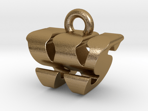 3D Monogram - WSF1 in Polished Gold Steel