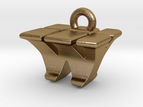 3D Monogram - WYF1 in Polished Gold Steel