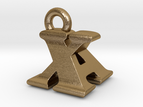 3D Monogram - XAF1 in Polished Gold Steel