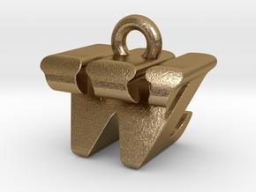 3D Monogram - WZF1 in Polished Gold Steel