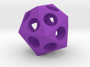 Pendant - Icosahedron in Purple Processed Versatile Plastic