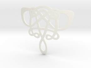 Celtic Pendant in White Processed Versatile Plastic