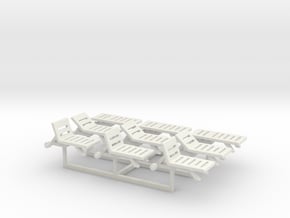 Pool Chairs, N-Scale 1:160 (9 pieces) in White Natural Versatile Plastic