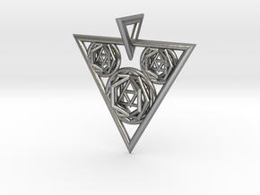 Sacred Geometry Pendant in Natural Silver
