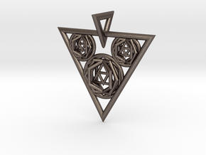 Sacred Geometry Pendant in Polished Bronzed Silver Steel