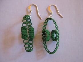 Clelie Chain Earrings in Green Processed Versatile Plastic