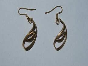 Thick Leaf Earrings in Natural Bronze