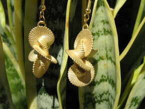 Coil 140 Earrings in Natural Brass