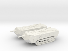 1/160 WW1 Saint-Chamond tanks x2 in White Natural Versatile Plastic