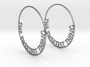 The Sweetest Thing Hoop Earrings 60mm in Natural Silver