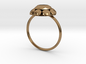 Diamond Ring US Size 8 5/8 UK Size R in Natural Brass