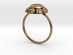 Diamond Ring US Size 7 UK Size O in Natural Brass