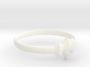 Elleve Ring US Size 8 5/8 UK Size R in White Processed Versatile Plastic