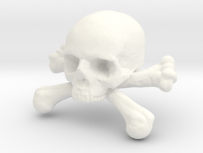 12mm .47in Skull & Bones for earring in White Processed Versatile Plastic