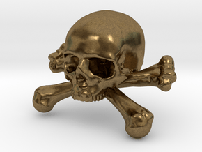12mm .47in Skull & Bones for earring in Natural Bronze