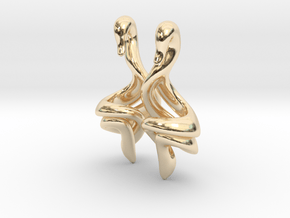 Swan Earrings (select a size) in 14K Yellow Gold