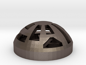 Button Dome in Polished Bronzed Silver Steel