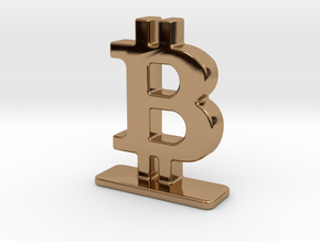 Bitcoin Stand in Polished Brass