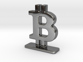 Bitcoin Stand in Fine Detail Polished Silver