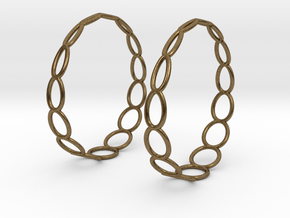 Curvy Wire 1 Hoop Earrings 50mm in Natural Bronze