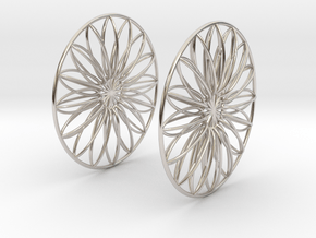 Flowerish 9 Big Hoop Earrings 60mm in Platinum