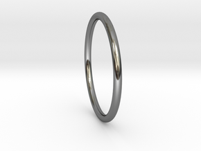 Round One Ring - Sz. 5 in Fine Detail Polished Silver