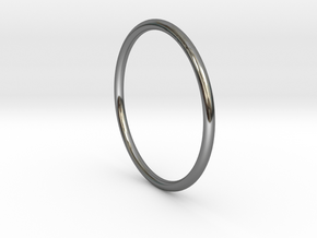Round One Ring - Sz. 8 in Fine Detail Polished Silver