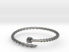 Dainty Screw Bracelet - Medium in Fine Detail Polished Silver