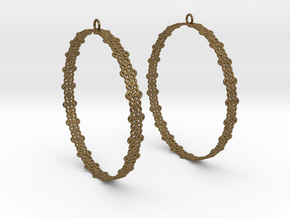 Knitted 2 Hoop Earrings 60mm in Natural Bronze
