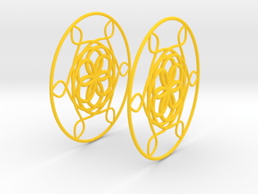 Flowerish 6 Big Hoop Earrings 60mm in Yellow Processed Versatile Plastic