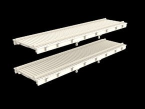 N Scale (Nn3) Low Profile 30' Flat w/ Rails in Tan Fine Detail Plastic