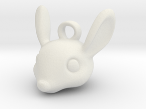 Bunny Keychain in White Natural Versatile Plastic