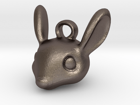 Bunny Keychain in Polished Bronzed Silver Steel