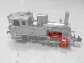 Plastic accessories for DSB F locomotive in N scal in Tan Fine Detail Plastic