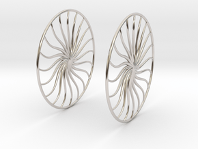 Flowerish 4 Big Hoop Earrings 60mm in Platinum