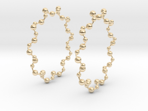 Molecule Big Hoop Earrings 60mm in 14K Yellow Gold