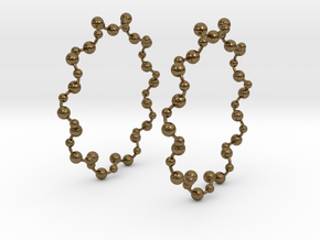 Molecule Big Hoop Earrings 60mm in Natural Bronze
