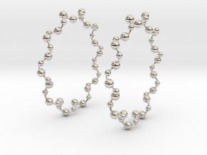 Molecule Big Hoop Earrings 60mm in Platinum
