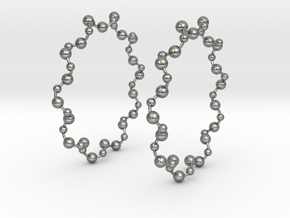 Molecule Big Hoop Earrings 60mm in Natural Silver
