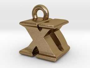 3D Monogram - XDF1 in Polished Gold Steel