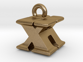 3D Monogram - XHF1 in Polished Gold Steel