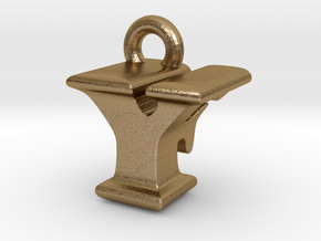 3D Monogram - YFF1 in Polished Gold Steel