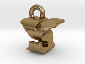 3D Monogram - YSF1 in Polished Gold Steel
