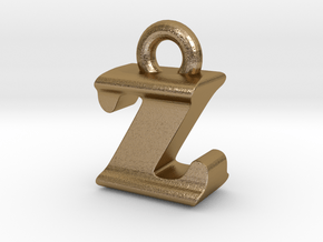 3D Monogram - ZIF1 in Polished Gold Steel