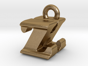 3D Monogram - ZHF1 in Polished Gold Steel