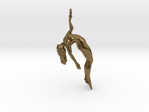 Girl Acrobat Pendant in Natural Bronze