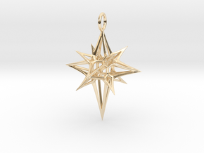 Christmas 3D Star in 14K Yellow Gold