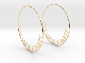 Cuz Life Is A Party Big Hoop Earrings 60mm in 14K Yellow Gold