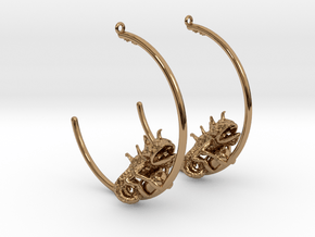 Chameleon Hoops  in Polished Brass