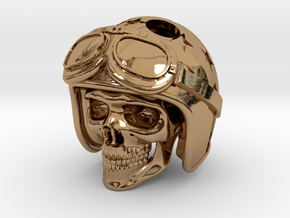 Easy Rider Skull Pendant "Silver" in Polished Brass